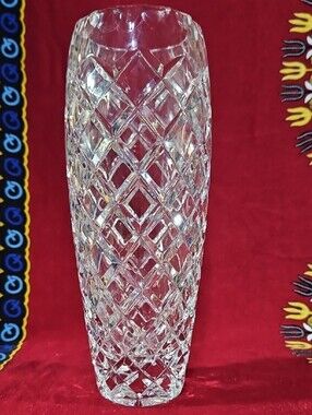 Vintage Kusak Glass Works Hand Cut Crystal Berlin Pattern Bohemian Vase, #1